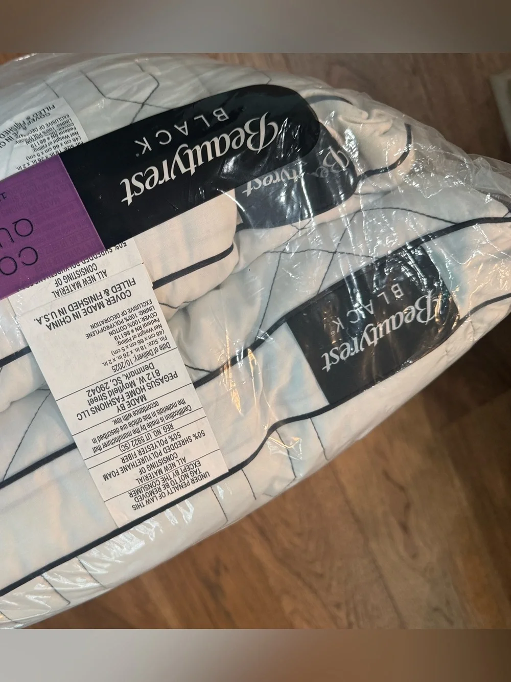 BEAUTYREST BLACK 2pk Luxurious Cotton Sateen Down Alternative Pillows